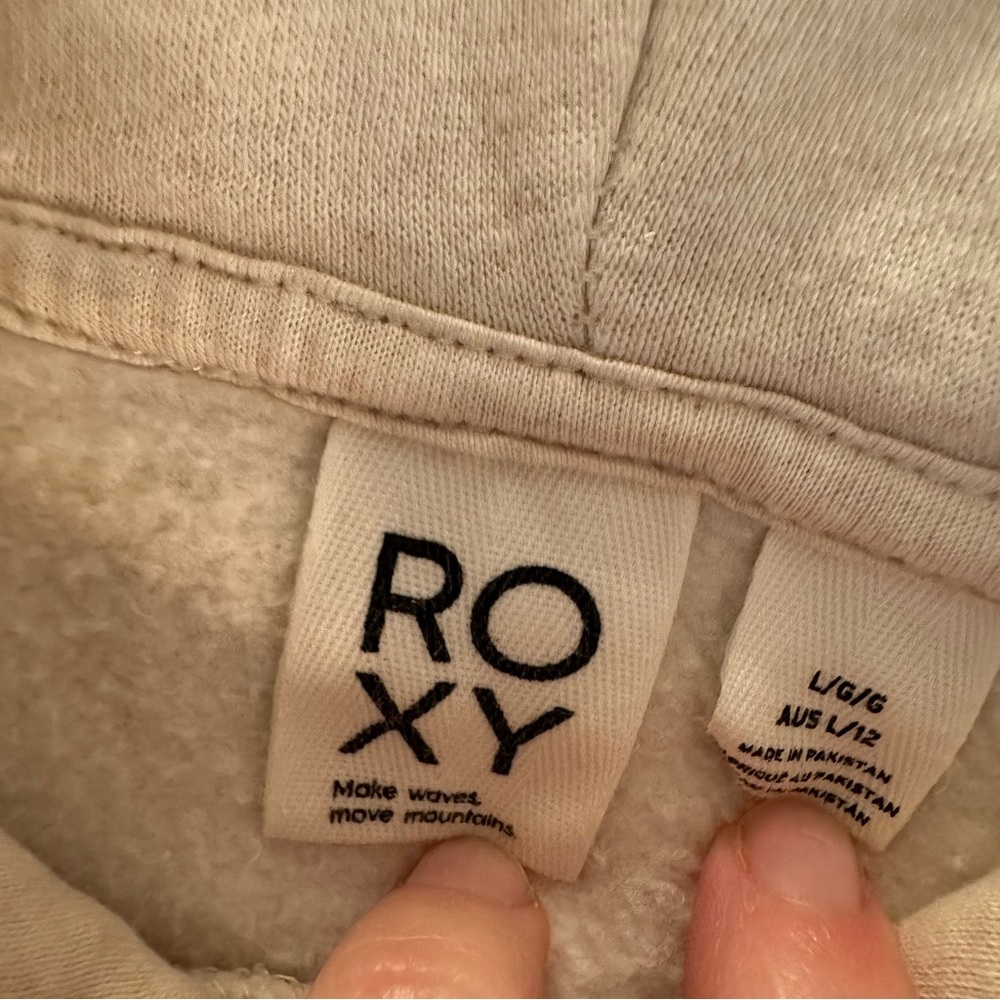 Roxy Tri-Tone Hoodie in Cream, Pink, and Green Colorblock - Picture 4 of 8